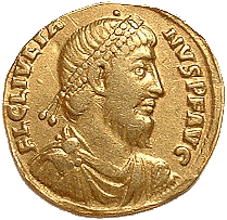 Roman coin bearing the image of the Emperor Julian